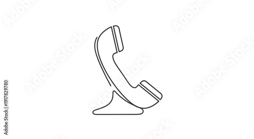 Simple Line Drawing of Telephone Receiver 1.