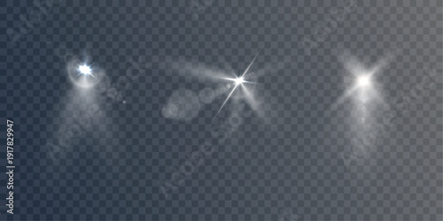 Bright white stadium spotlights with sharp beams. Radiant glow and starburst effects create powerful lighting. Ideal for sports arenas, live events, or dramatic backgrounds.