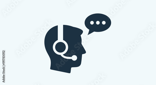Customer Service Representative Headset Icon Profile.