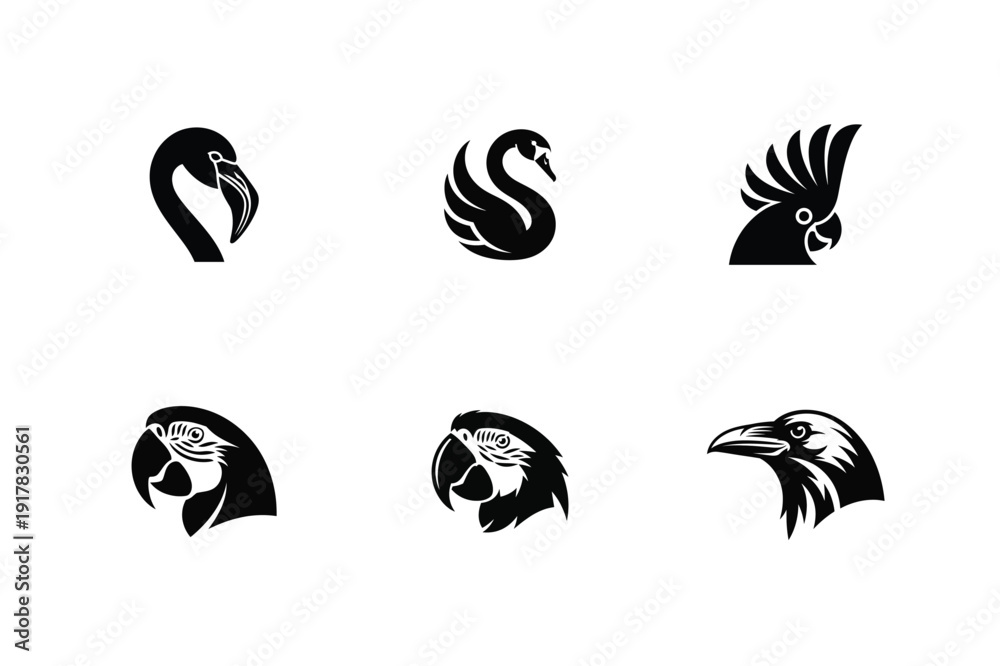 Fototapeta premium Farm Animals Head Logo Set