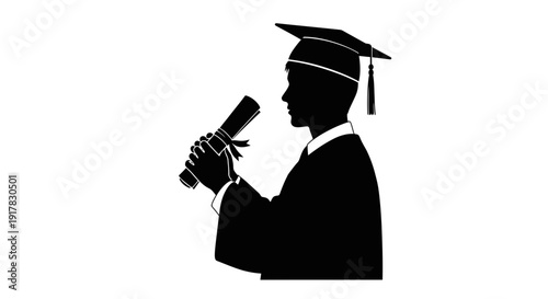 Graduate Holding Diploma in Graduation Attire.