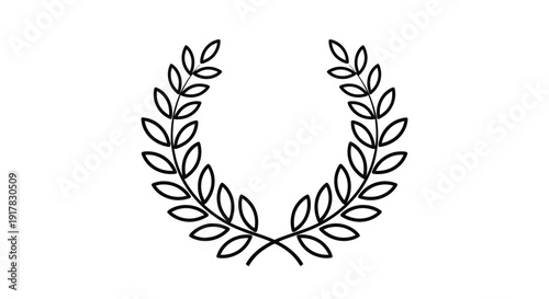 Laurel Wreath Symbol Illustration Design.