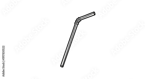 Metal straw with bent shape.