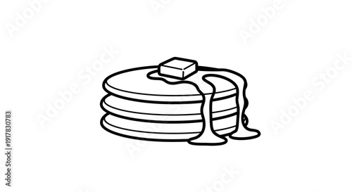 Stack of pancakes with melting butter.