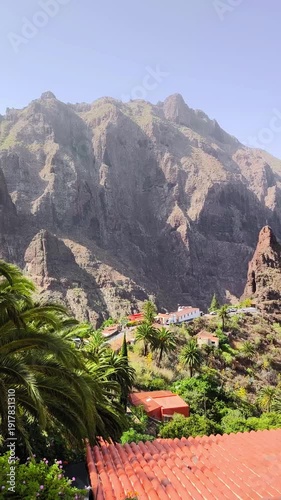 Vew of the Macizo de Teno mountains and Masca Gorge. Tenerife. Canary Islands. Spain.