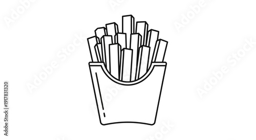 Illustration of French Fries in Container.