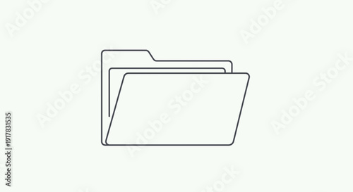 Simple Line Drawing of File Folders.