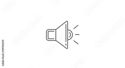 Simple Line Drawing of Loudspeaker Icon 1.