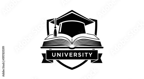 University Logo with Graduation Cap and Book 1.