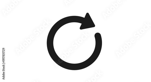Black Circular Arrow Icon Symbol.