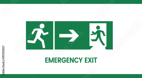 Emergency Exit Sign: Safety Indicator Iconography For Escape Route Guidance