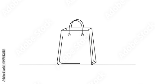 Simple Line Drawing of Handbag 1.