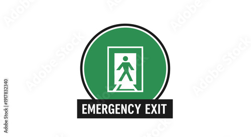 Emergency Exit Symbol Sign Indicating Safety Guidelines And Directional Instructions