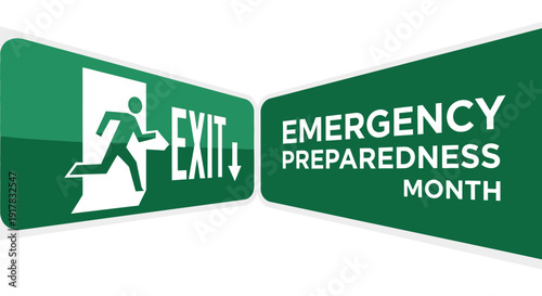 Emergency Preparedness Awareness Signage Showing Evacuation Route and Safety Guidance