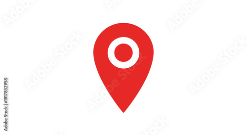Red Map Pin Icon with White Circle.