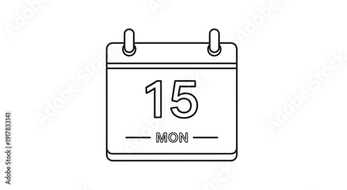 Simple Calendar Icon Showing Monday 15.