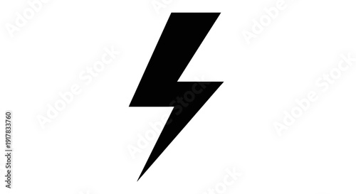Black Lightning Bolt Symbol Isolated.
