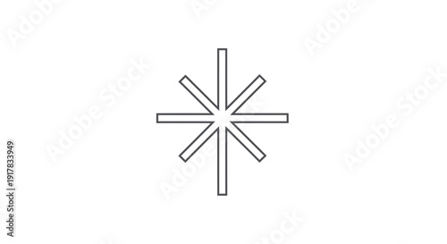 Simple Black and White Asterisk Symbol.