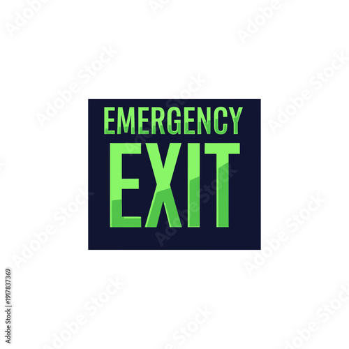 Essential Illuminated Sign: Emergency Exit Designation on Dark Backdrop for Safe Navigation