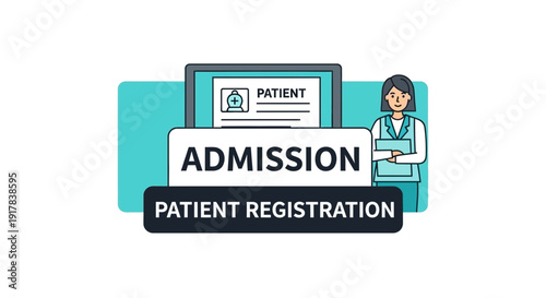 Hospital Admission And Patient Registration Process Illustrated With Medical Personnel