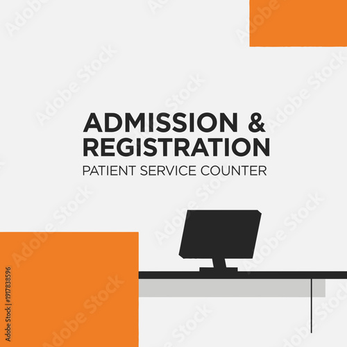 Hospital Admission And Patient Registration Services, Medical Clinic Counter Illustration Design