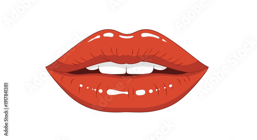 Red Lips Closeup Beauty.