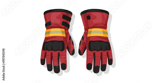 Red Protective Work Gloves.