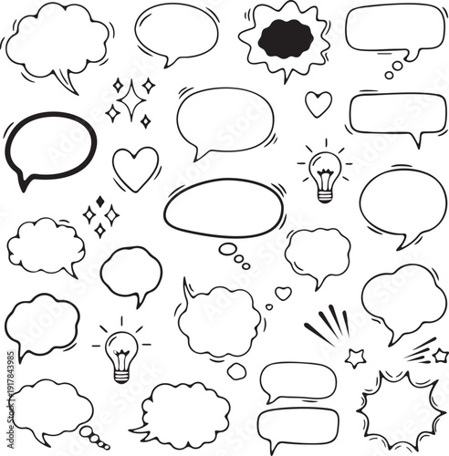 Foto Manga Expression Speech Balloon Icons Comic Book Doodles