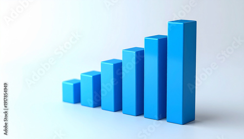 Minimal blue 3D bar chart isolated on white, business analytics, KPI improvement and financial growth Free Download Minimal blue 3D bar chart isolated on white, business analytics, KPI improvement and financial growth - GFXLoad