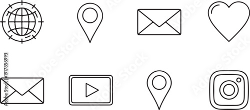 e mail icons set