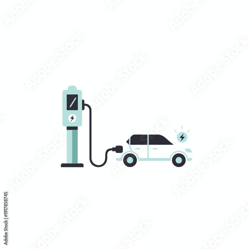 Electric Vehicle Charging Station with a Car Connected for Eco Friendly Transportation