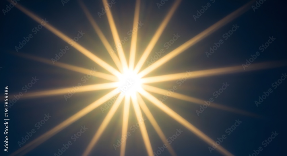 Fototapeta premium Bright light flare against dark sky