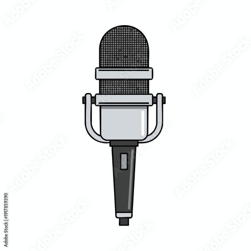 Close up of a Vintage Microphone for Recording and Broadcasting