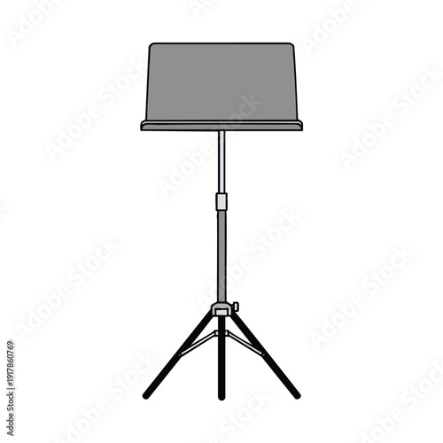 Empty Music Stand for Performers in a Stage or Studio Setting