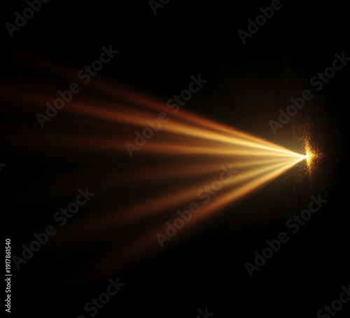 Light Rays with Soft Glow Isolated on Black Background