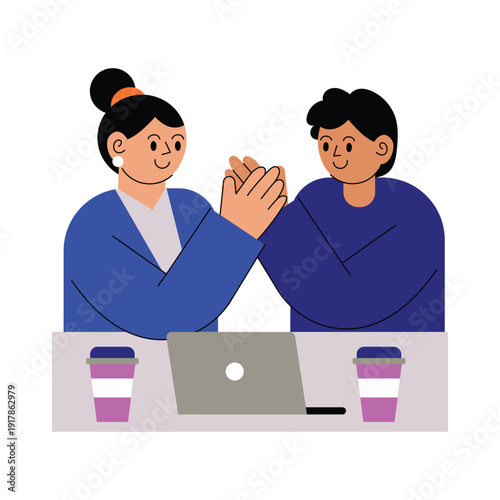 21	 
	Freelancers making a deal Vector illustration
