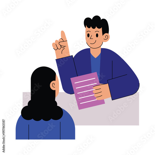 Lawyer explaining contract Vector illustration