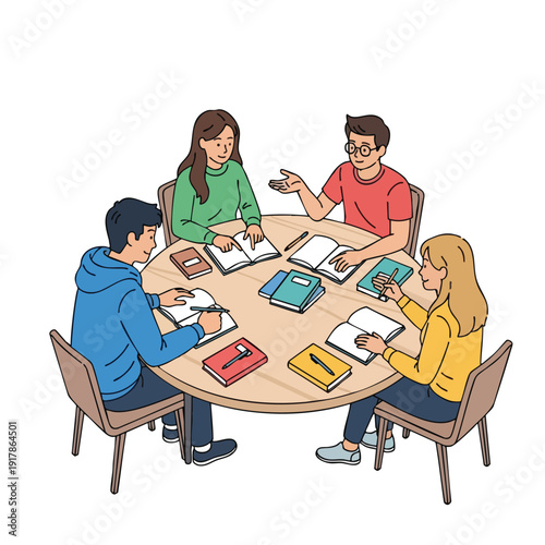 Team Meeting with Business Professionals Discussing Ideas Around a Round Table