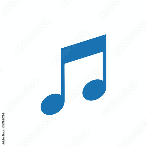 Bright Blue Musical Note Icon for Creative Design Projects