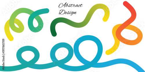 Colorful swirling lines in a vibrant abstract design with gradient hues and fluid shapes