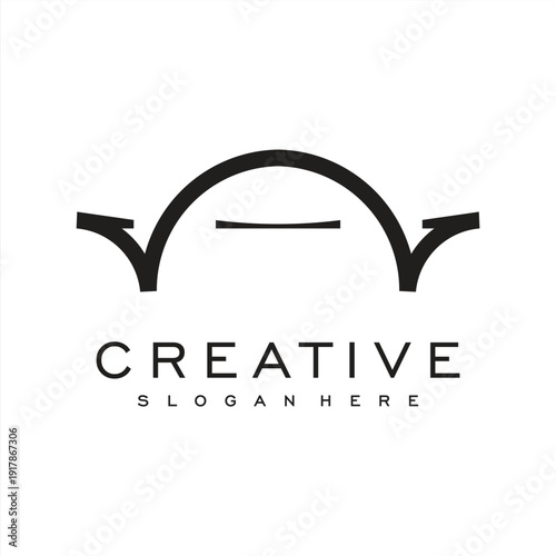 Bridge logo with creative golden concept and business card design Premium Vector