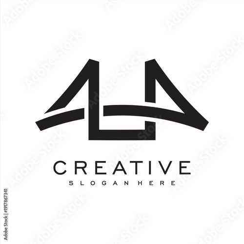 Bridge logo with creative golden concept and business card design Premium Vector