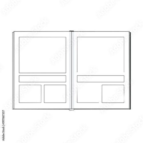 Open Photo Album with Blank Pages Memory Book for Personal Photos and Scrapbooking