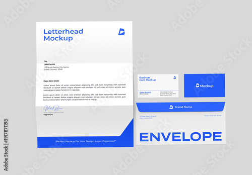 Stationery Mockup Set with Letterhead and Envelope