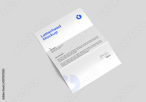 Folded Letterhead Mockup Template