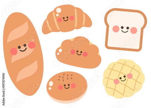 かわいい顔つきのパンたち