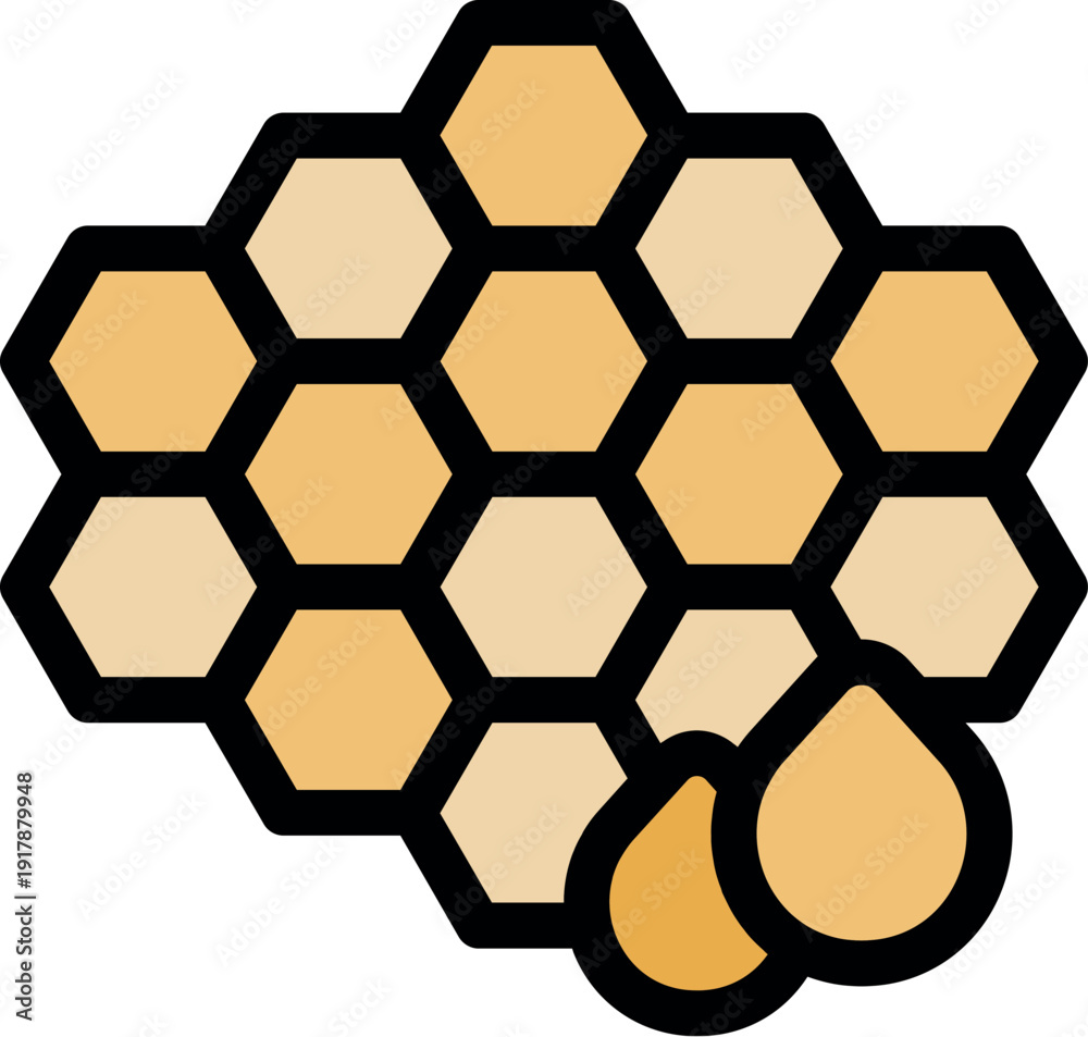Obraz premium Honeycomb with dripping honey symbolizes natural sweetener and healthy food production