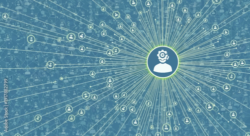 Digital Network of Minds: A complex web of interconnected nodes symbolizes the intricate network of human minds in the digital age, representing the power of networking and connection.