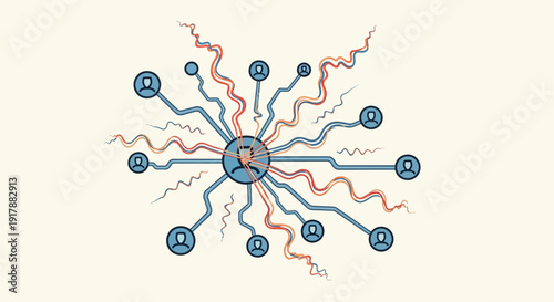 Interconnected Network: A digital representation of human connection, highlighting the web of relationships and communication.