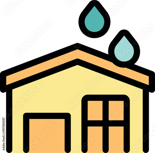 Rain is falling on the roof of a residential house, highlighting the importance of waterproofing and regular home maintenance